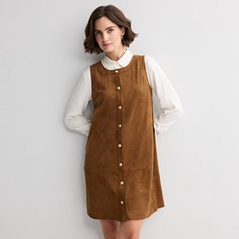 Women's Nine West Button Front Shift Mini Dress