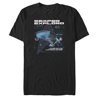 Big & Tall Star Trek Semper Exploro NCC 1701 Graphic Tee