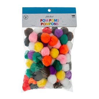John Bead 1 in Small Fluffy Pom Poms, 100 ct