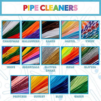 John Bead 12in x 6mm Assorted Colors Fluffy Craft Pipe Cleaners Chenille Stems 100ct.