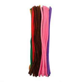 John Bead 12 in x 6mm Assorted Colors Fluffy Craft Pipe Cleaners Chenille Stems 100 ct