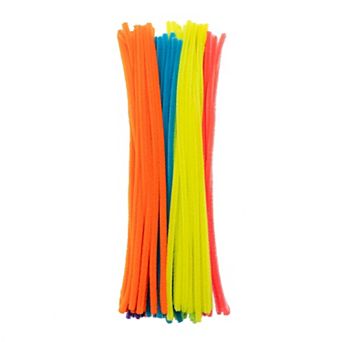 John Bead 12 in x 6mm Assorted Colors Fluffy Craft Pipe Cleaners Chenille Stems 100 ct