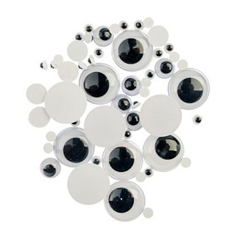 John Bead 20/10/5mm Black and White Wiggle Eyes for DIY Arts and Crafts 102 ct