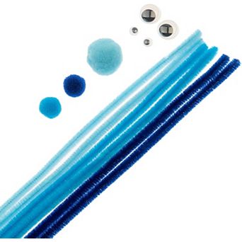 John Bead Assorted Colors Craft Combo Pack with Craft Pipe Cleaners Wiggly Eyes Pom Poms, 300 ct