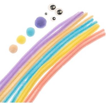 John Bead Assorted Colors Craft Combo Pack with Craft Pipe Cleaners Wiggly Eyes Pom Poms, 300 ct