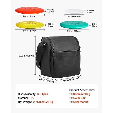 6-Disc Golf Set with Backpack for Beginners and Intermediate Players - Multicolor