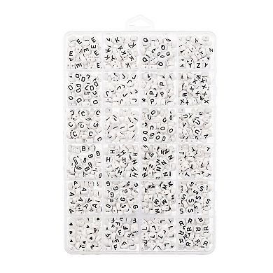 John Bead 4x7mm Alphabet Letter Bead Box for DIY Crafts Jewelry Making Beading Kit, 910pcs