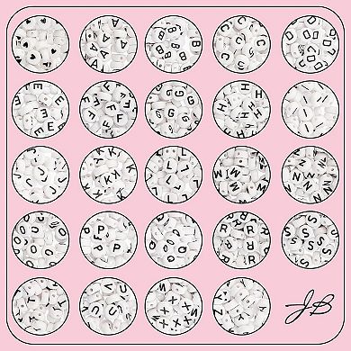 John Bead 4x7mm Alphabet Letter Bead Box for DIY Crafts Jewelry Making Beading Kit, 910pcs