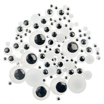 John Bead 20/10/5mm Black and White Wiggle Eyes for DIY Arts and Crafts 102 ct