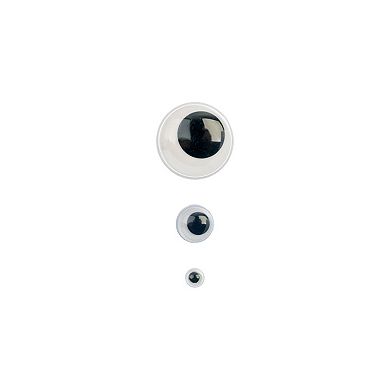 John Bead 20/10/5mm Black and White Wiggle Eyes for DIY Arts and Crafts 102ct.