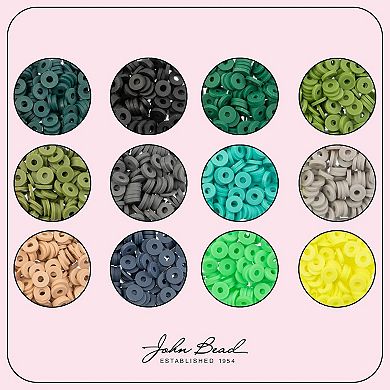 John Bead 6mm Assorted Polymer Clay Beads Box for DIY Crafts Jewelry Making Beading Kit, 148g