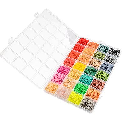 John Bead 6mm Assorted Polymer Clay Beads Box for DIY Crafts Jewelry Making Beading Kit, 148g