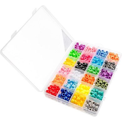 John Bead 24-Colors 9mm Plastic Crow Beads Box for DIY Crafts Jewelry Making Beading Kit, 600pcs