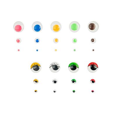 John Bead 20/10/6mm Assorted Wiggle Eyes Mix for DIY Arts and Crafts 153ct.