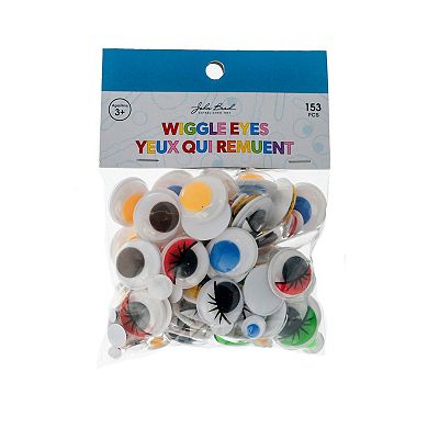 John Bead 20/10/6mm Assorted Wiggle Eyes Mix for DIY Arts and Crafts 153ct.