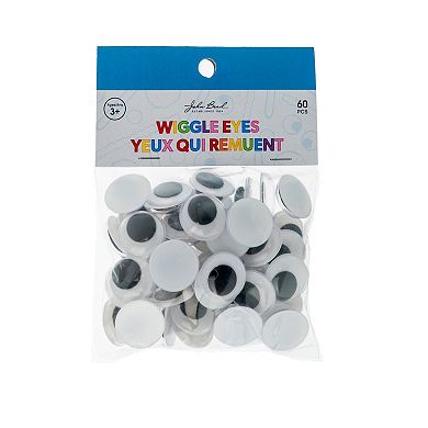 John Bead Black and White Wiggle Eyes for DIY Arts and Crafts
