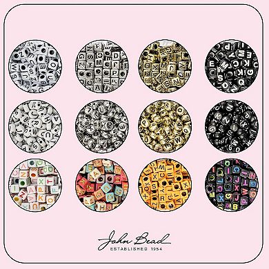 John Bead Assorted Alphabet Letter Bead Box for DIY Crafts Jewelry Making Beading Kit, 2160pcs