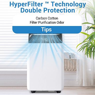 12,000 BTU Portable Air Conditioners,Smart AC Units Cold,Drainage-free 48db Cooling within 550 sq.ft