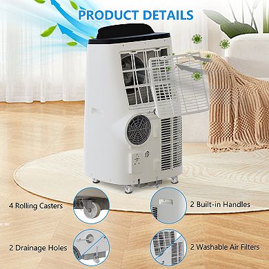 Portable Air Conditioner with Cooling,Dehumidifier,Fan Functions,14000 BTU Standing Cooling