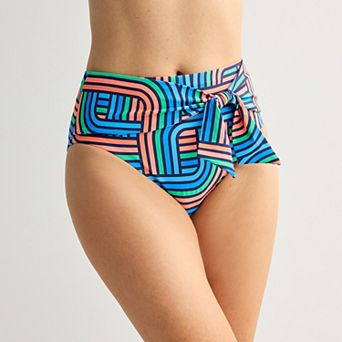 Women's Freshwater Bow Tie High Waist Swim Bottoms - X-Small
