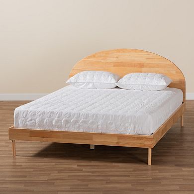 Baxton Studio Denton Platform Bed Frame with Curved Headboard