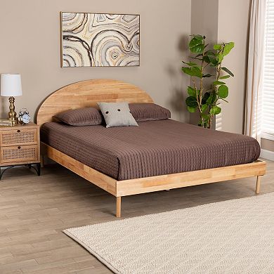 Baxton Studio Denton Platform Bed Frame with Curved Headboard