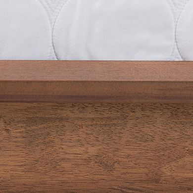 Baxton Studio Flint Platform Bed with Slatted Headboard and Wooden Legs