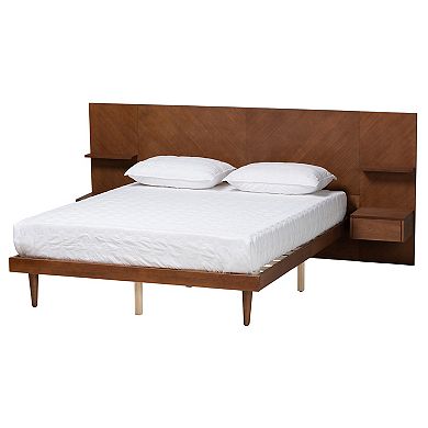 Baxton Studio Graham Platform Storage Bed with Shelves