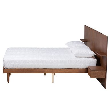 Baxton Studio Graham Platform Storage Bed with Shelves