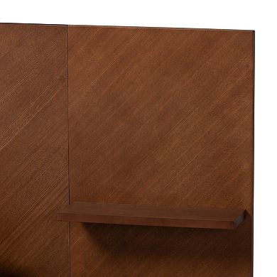 Baxton Studio Graham Platform Storage Bed with Shelves