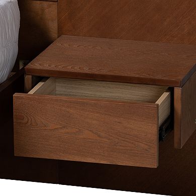Baxton Studio Graham Platform Storage Bed with Shelves
