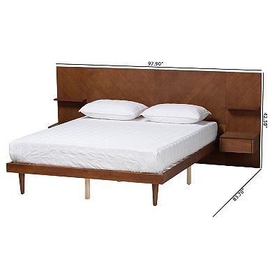 Baxton Studio Graham Platform Storage Bed with Shelves
