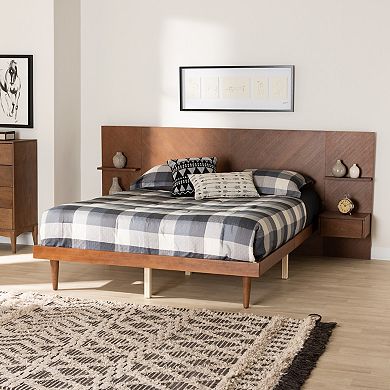 Baxton Studio Graham Platform Storage Bed with Shelves