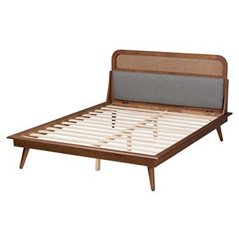 Baxton Studio Irina Platform Bed with Upholstered Headboard