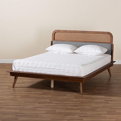 Baxton Studio Irina Platform Bed with Upholstered Headboard
