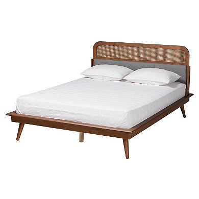 Baxton Studio Irina Platform Bed with Upholstered Headboard