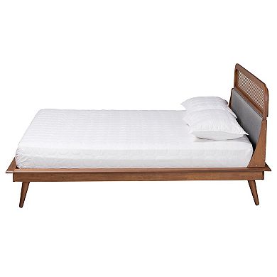 Baxton Studio Irina Platform Bed with Upholstered Headboard