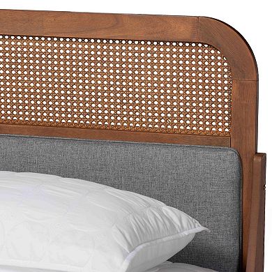 Baxton Studio Irina Platform Bed with Upholstered Headboard