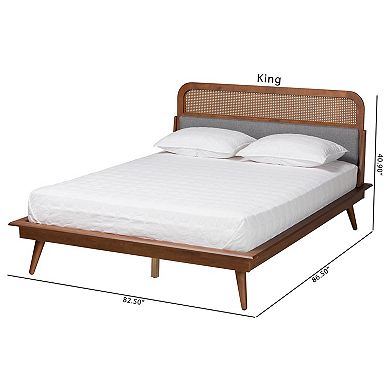 Baxton Studio Irina Platform Bed with Upholstered Headboard