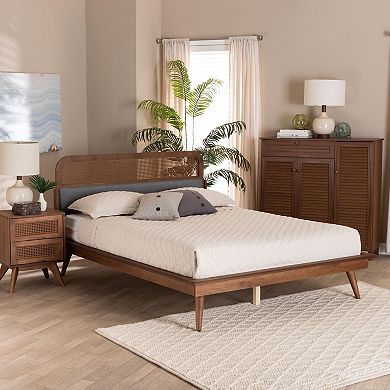Baxton Studio Irina Platform Bed with Upholstered Headboard