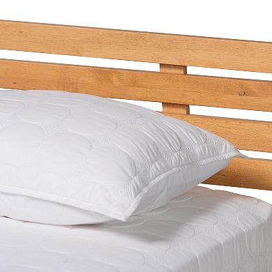 Baxton Studio Joaquin Platform Bed Frame with Slatted Headboard