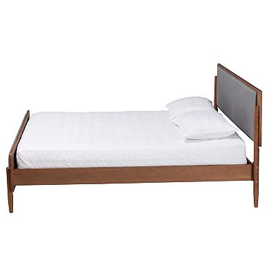 Baxton Studio Powers Platform Bed with Upholstered Headboard