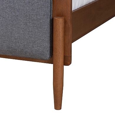 Baxton Studio Powers Platform Bed with Upholstered Headboard