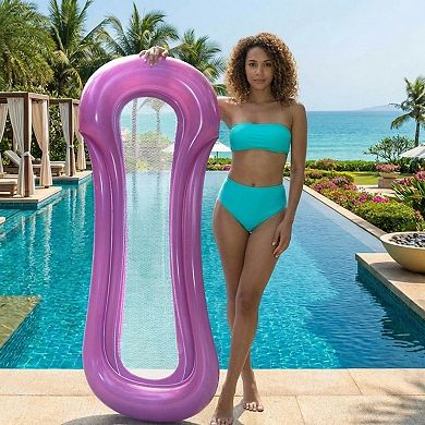 Inflatable Pool Lounge Float with Contoured Reclining Design