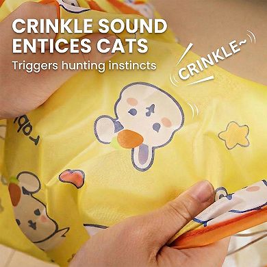 Interactive Cat Crinkle Bag Toy with Peek Holes Indoor Cat Hide and Seek Tunnel Toy