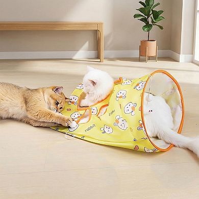 Interactive Cat Crinkle Bag Toy with Peek Holes Indoor Cat Hide and Seek Tunnel Toy