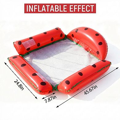Inflatable Pool Hammock Float with Mesh Center and Pillow Headrest Floating Lounge