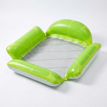 Inflatable Pool Hammock Float with Mesh Center and Pillow Headrest Floating Lounge