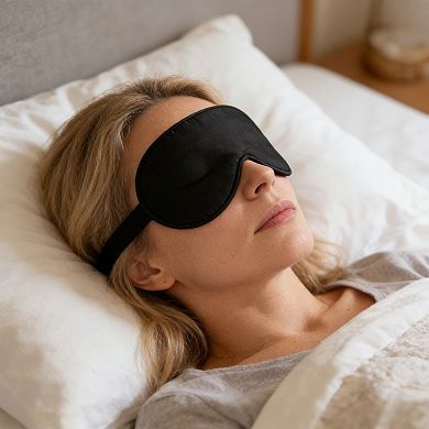 Silk Sleep Mask Soft Eye Mask Adjustable Strap Light Blocking Sleeping Eye Cover for Night Sleep