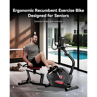 HARISON Recumbent Exercise Bike for Home, Magnetic Stationary Bikes with Bluetooth(HRK-B12)